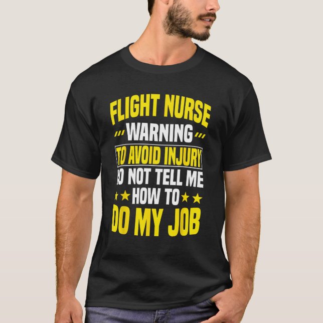 T-shirt Flight Nurse RN Transport Worker Aeromedicine Warn (Devant)