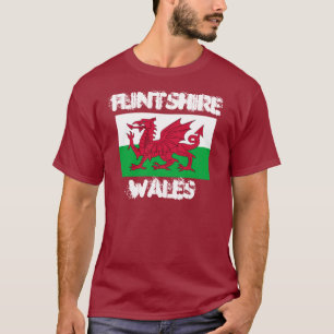 T-shirt Flintshire, Pays de Galles avec le drapeau de