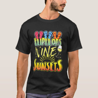 T-shirt Flip Flop Shirt Flip Flops Wine Sunsets