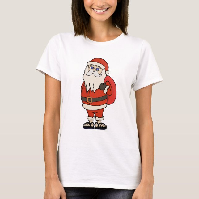T-shirt Flip Flops de Noël du Père Noël (Devant)