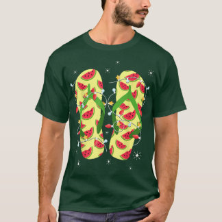 T-shirt Flip Flops de pastèque tropicale Noël