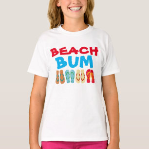 T-shirt Flip Flops été coloré Beach Bum Kids T Shirt