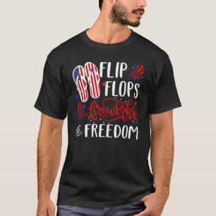 T-shirt Flip Flops Feu D'Oeuvre Et Liberté 4 juillet 2