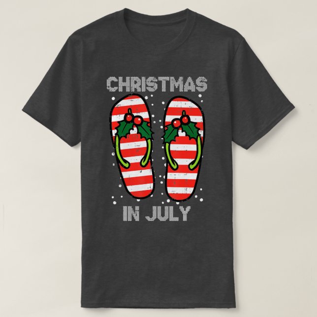 T-shirt Flip Flops Mistletoe Noël En Juillet Été Xma (Design devant)