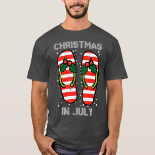 T-shirt Flip Flops Mistletoe Noël En Juillet Été Xma