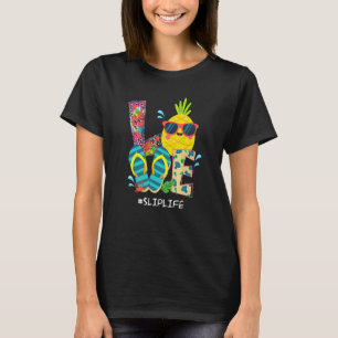 T-shirt Flip Flops Plage Ananas Vacances été Love Sl