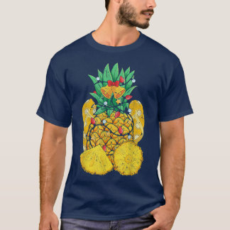 T-shirt Flip Flops Tropical Ananas Xmas Lumières Noël