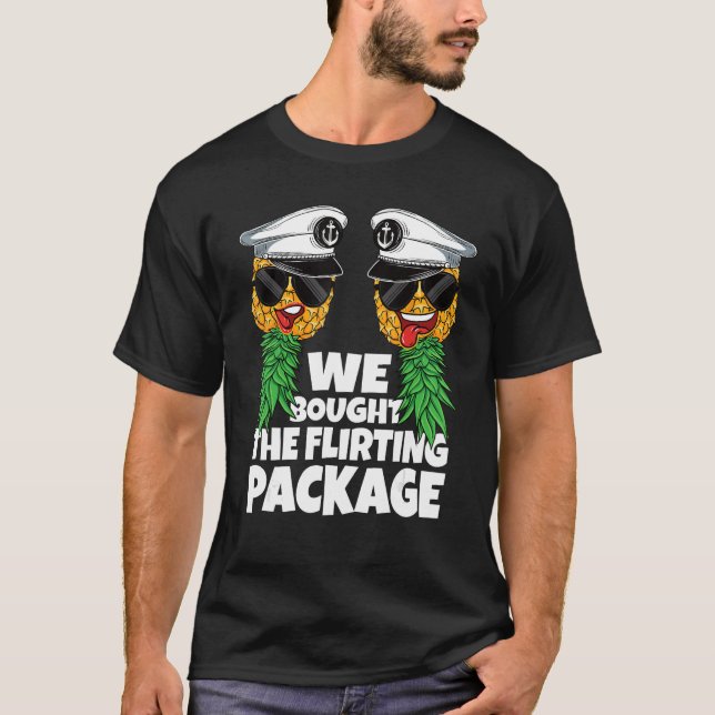 T-shirt Flirting Package Cruise Upside Down Pineapple Swin (Devant)
