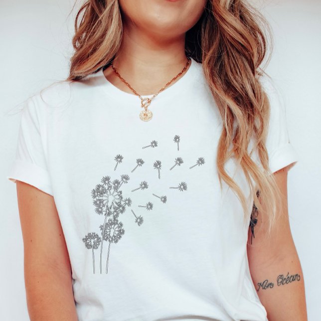 T-shirt Floating Dandelion Seeds; Cute Minimalist Summer (Créateur téléchargé)
