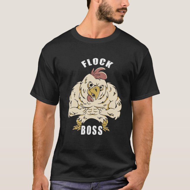 T-shirt Flock Boss flock Boss Huhn Love  Roosters (Devant)