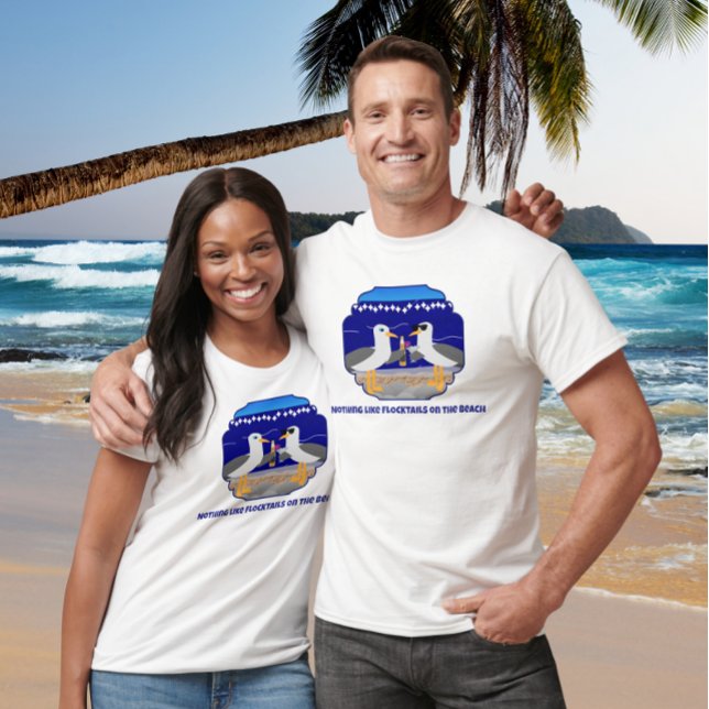 T-shirt Flocktails sur la plage Seagull drôle (Créateur téléchargé)