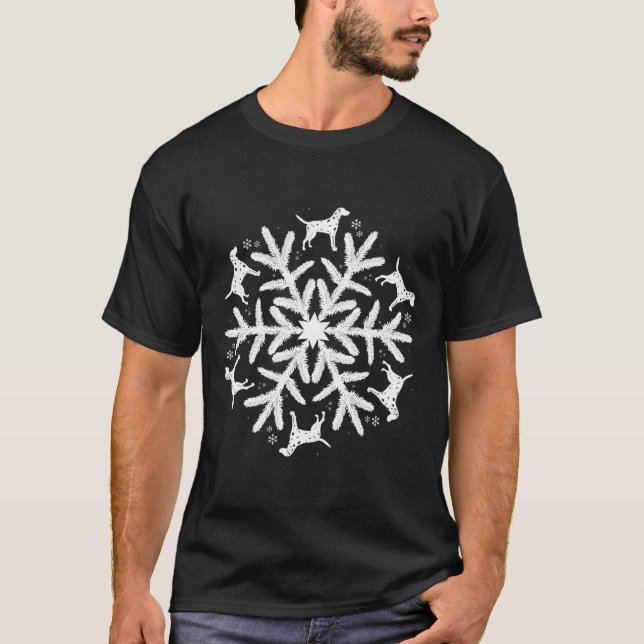 T-shirt Flocon de neige de Noël en Dalmatie (Devant)