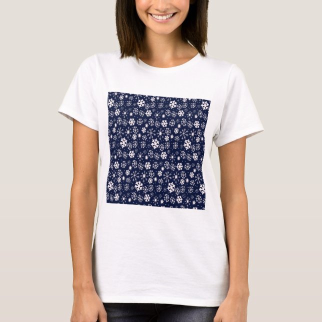 T-shirt Flocon de neige dessiné à la main avec un blizzard (Devant)