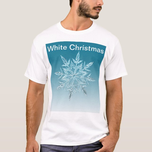 T-shirt Flocon de neige mignon avec texte de Noël blanc (Devant)