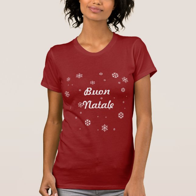 T-shirt Flocons de neige de Buon Natale (Devant)