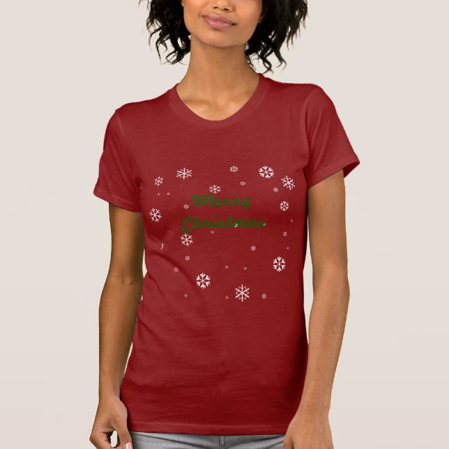 T-shirt Flocons de neige de Joyeux Noël (Devant)