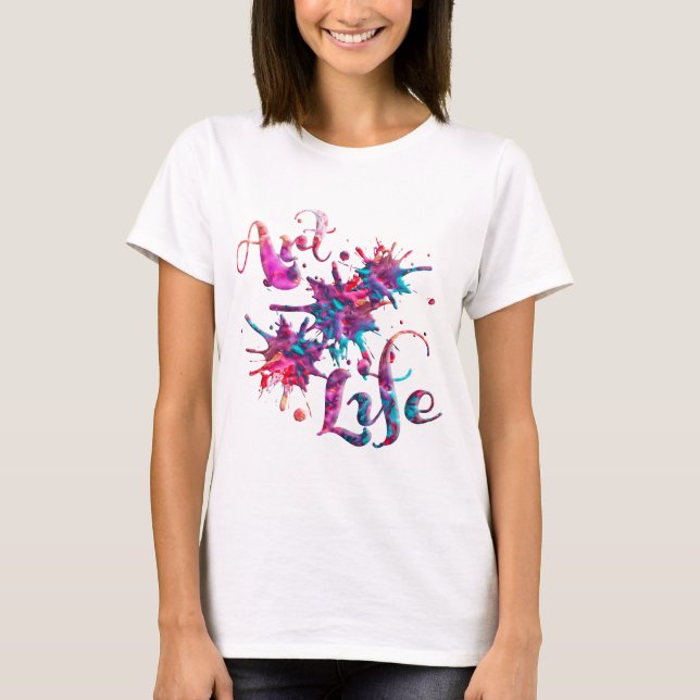 T-shirt Flocs de peinture de la vie d'art (Devant)