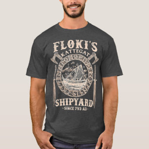T-shirt Flokis Shipyard Kattegat Viking Navire Et Épée T G