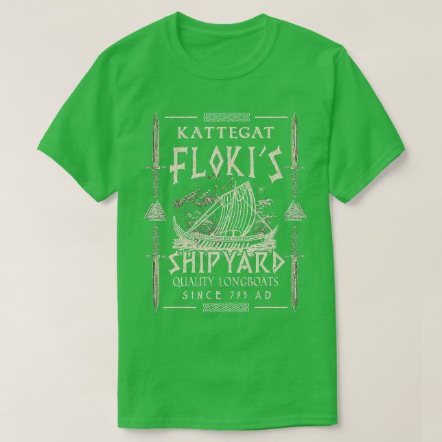 T-shirt Flokis Shipyard Kattegat Viking Ship Cadeau (Design devant)