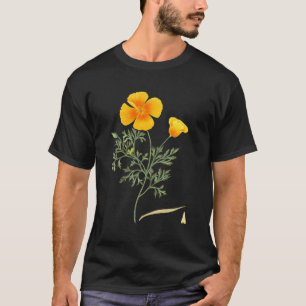 T-shirt Floraison d'illustrations botaniques du pavot cali