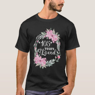 T-shirt Floral 105 ans Anniversaire Présent Hommes Femmes