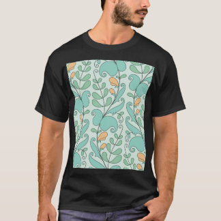 T-shirt Floral Abstrait : Motif Vintage sans fil