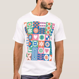 T-shirt Floral Abstrait : Scandinave Folk Design.