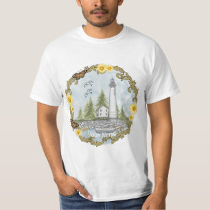 T-shirt Floral Alabama Lighthouse