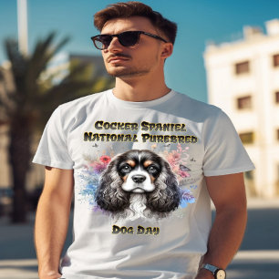 T-shirt Floral American Cocker Spaniel