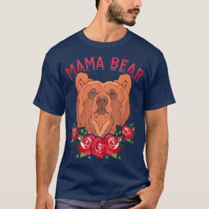 T-shirt Floral Animal Maman Ours Famille Fleur Rose Mama B