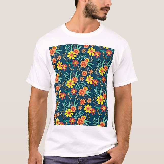 T-shirt Floral Arrière - plan Belle conception-46566 (Devant)