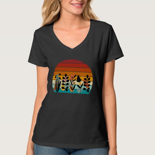 T-shirt Floral Art At Sunset Boho Wildflowers Wildflower (Devant)