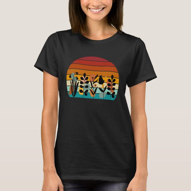 T-shirt Floral Art At Sunset Boho Wildflowers Wildflower (Devant)