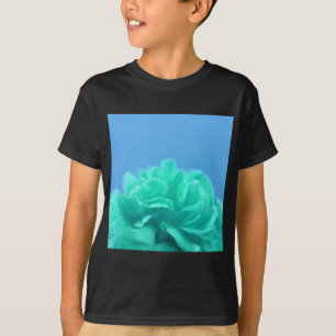 T-shirt Floral bleu-vert coloré