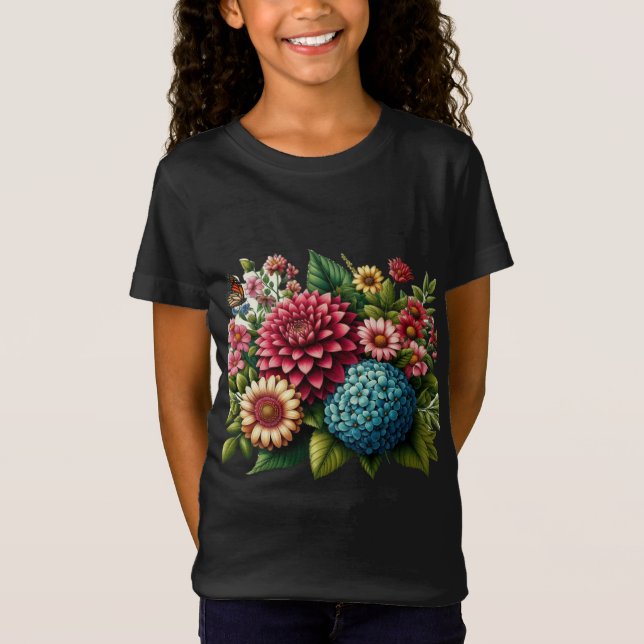 T-Shirt Floral Bliss - Femmes dynamiques inspirées par la  (Devant)