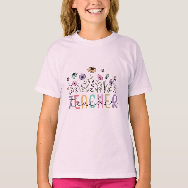 T-shirt floral Boho Wildflower pour la fête des pr (Devant)
