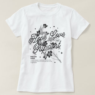T-shirt Floral Cerveau Tumor Guerrier Hope Amour Support
