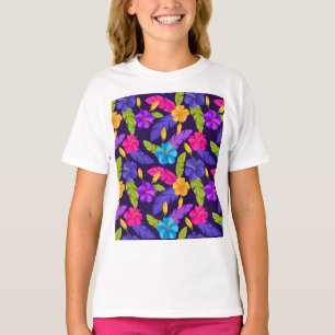 T-shirt Floral Colorful Feuilles Fleurs Motif-23