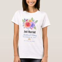 Floral couleur Rose d'aquarelle juste marié
