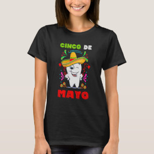 T-shirt Floral Dental Tooth Cinco De Mayo Dentiste Mexicai