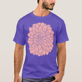 T-shirt Floral Design Dahlia Fleur