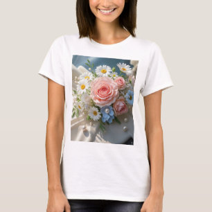 T-shirt Floral Elégance intemporelle rencontre romance mur