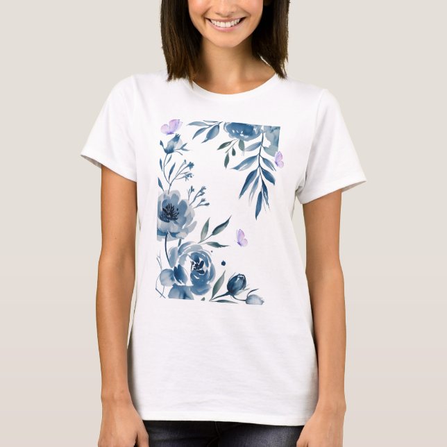 T-shirt Floral Elegance Tee – Soft Pastel Blooms  (Devant)