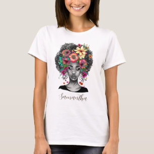 T-shirt Floral Elegant Afro Femme
