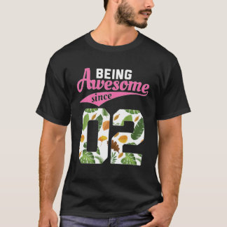 T-shirt Floral Etre Magnifique Depuis 2002 19E Fille Anniv