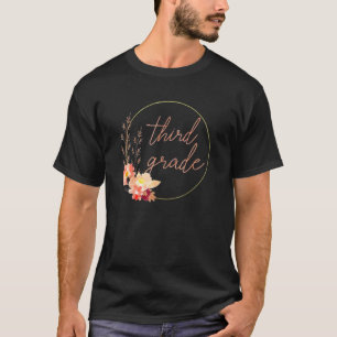 T-shirt Floral Étudiant de troisième année de 3e année d'e