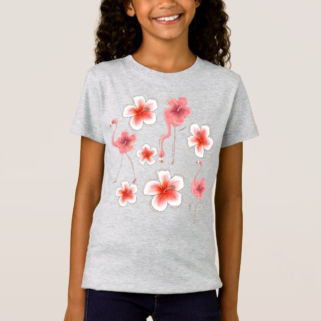 T-Shirt Floral Flamant rose (Devant)