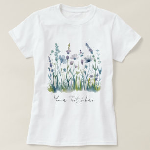 T-shirt Floral Fleur sauvage d'aquarelle personnalisée mod