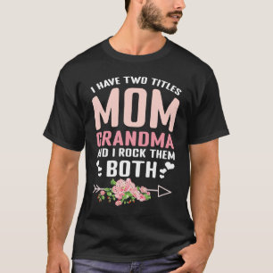 T-shirt Floral Flower Maman Grand-maman Rock à la fois heu