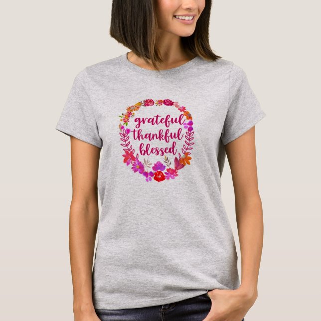 T-shirt Floral Gratuit Merci Béni (Devant)